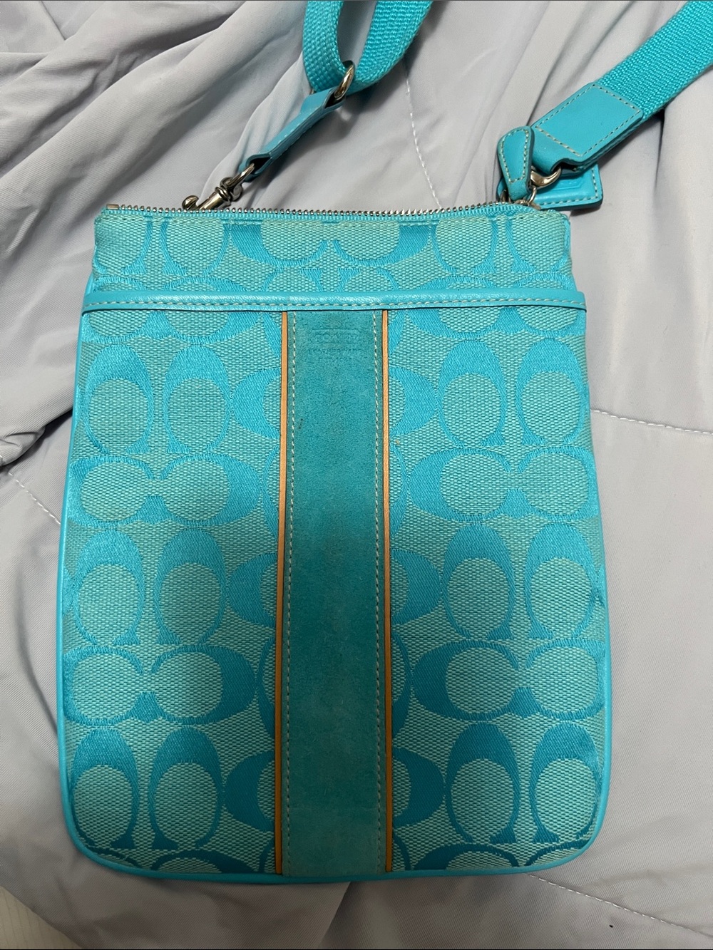 Coach Teal Signature Crossbody Sling